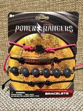 Power Rangers Pink Ranger Bracelet Set - Pink & Black